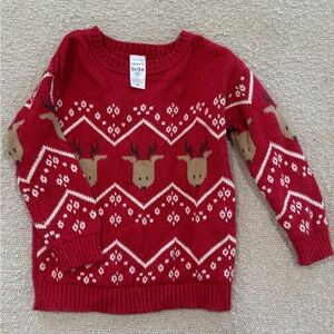 Carter's Red Holiday Reindeer Knit Sweater